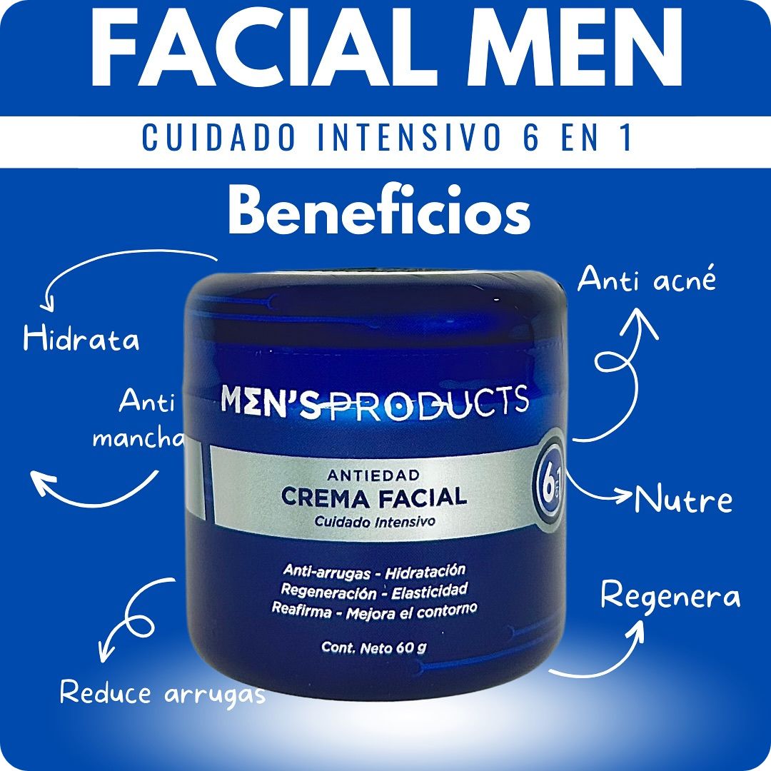 Crema Facial Mens Cuidado Intensivo 6 en 1